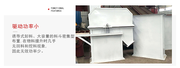 TD型斗式提升機(jī)驅(qū)動(dòng)力小，無回料等特點(diǎn)展示圖。